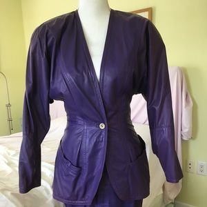 Vintage Gianni Versace purple leather suit.